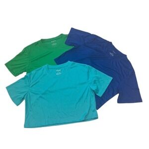 SHEIN Lot Of 3 Tee Shirts Size Small Boxy Oversized Cropped Blue Green